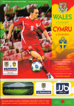 Wales v Sweden: 3 March 2010