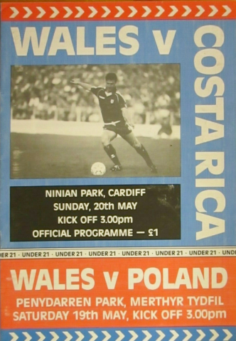 Wales v Costa Rica 20 May 1990